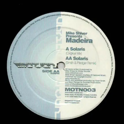 Mike Shiver Presents Madeira - Solaris