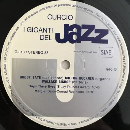 Milt Buckner , Buddy Tate , Wallace Bishop - I Giganti Del Jazz Vol. 13