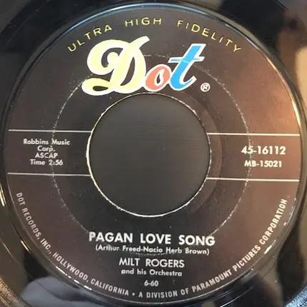 Milton Rogers And His Orchestra - Laura / Pagan Love Song