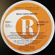 LP - Milva Diretta Da Giorgio Strehler - Milva Canta Brecht