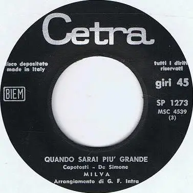 Milva - Quando Sarai Più Grande / Per Sempre, Per Sempre
