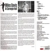 LP - Miles Davis - At Carnegie Hall