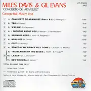 CD - Miles Davis & Gil Evans - Concierto de Aranjuez-Carnegie Hall, May 19th, 1961