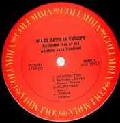 LP - Miles Davis - Miles Davis In Europe