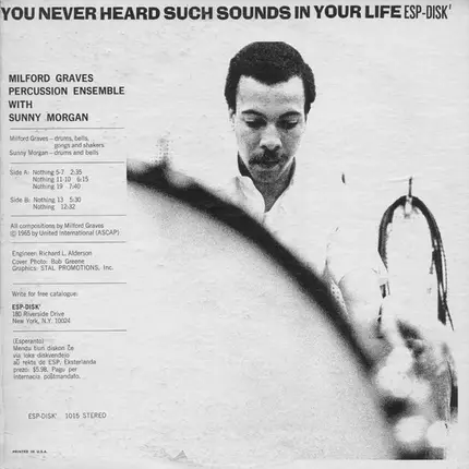 Milford Graves With Sonny Morgan - Percussion Ensemble