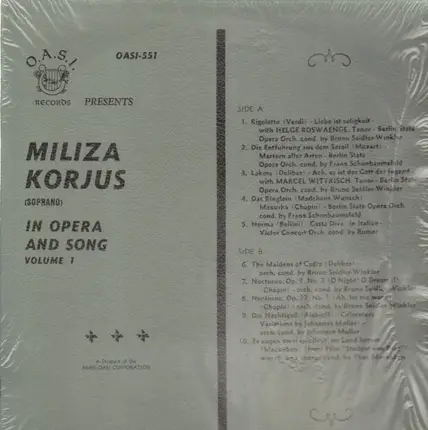 Miliza Korjus - In Opera and Song Volume 1