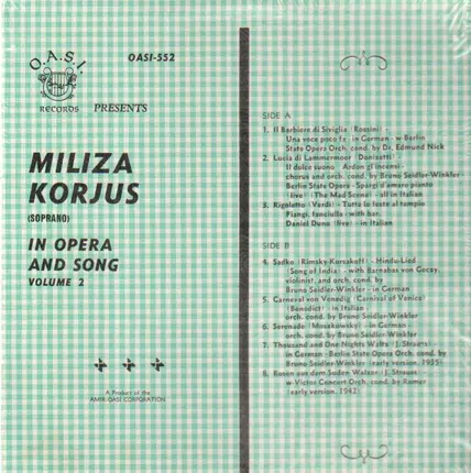 Miliza Korjus - In Opera And Song Volume 2