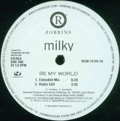 Milky - Be My World (Remixes By JJ Flores)