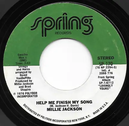 Millie Jackson - I Can't Say Goodbye / Help Me Finish My Song