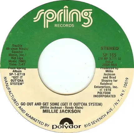 Millie Jackson - Sweet Music Man / Get Out And Get Some