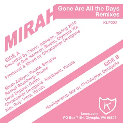 Mirah - Gone Are All The Days Remixes