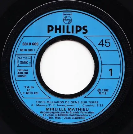 Mireille Mathieu - Trois Milliards De Gens Sur Terre