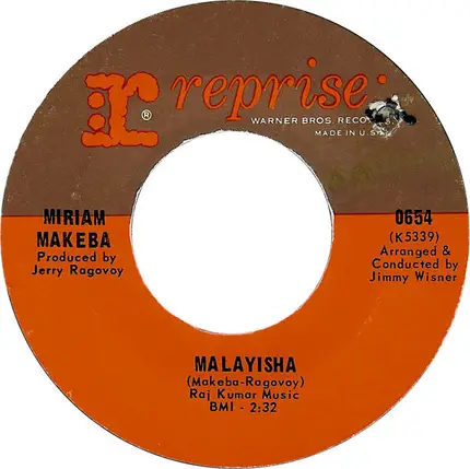 Miriam Makeba - Ring Bell, Ring Bell / Malayisha