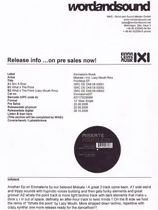 Miskate - Pointless Ep, Lazy Mouth Rmx