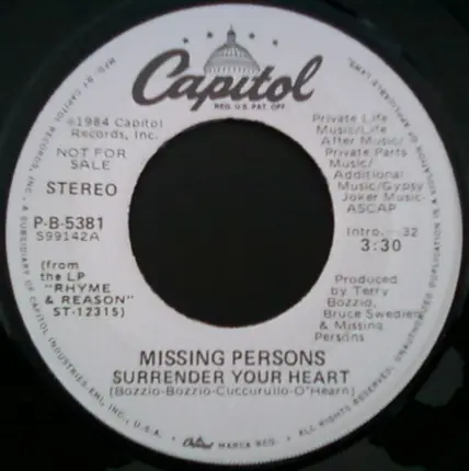 Missing Persons - Surrender Your Heart