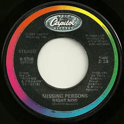 Missing Persons - Right Now