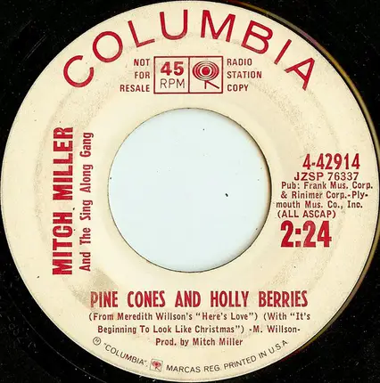 Mitch Miller And His Sing-Along Chorus - Whispering Hope / Pine Cones And Holly Berries