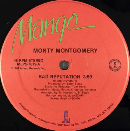 Monty Montgomery - Bad Reputation