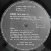 LP - Monika Witte & Peter Witte - Krieg Dem Kriege!