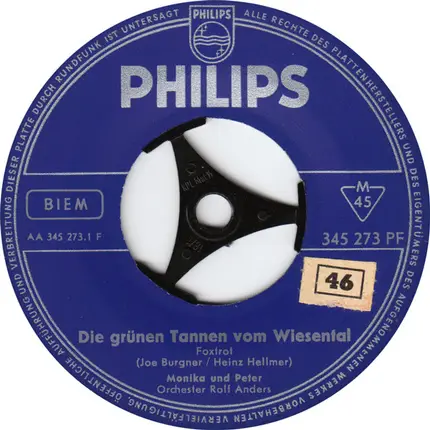 Monika Und Peter - Die Grünen Tannen Vom Wiesental / Drei Weiße Birken