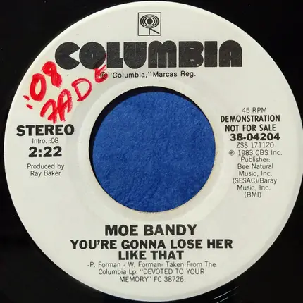 Moe Bandy - You're Gonna Lose Her Like That