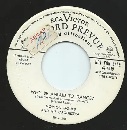 Morton Gould And His Orchestra - Fanny / Why Be Afraid To Dance