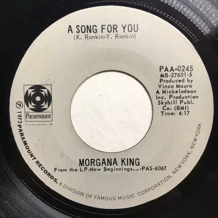 Morgana King - Song For You / You Are The Sunshine Of My LIfe
