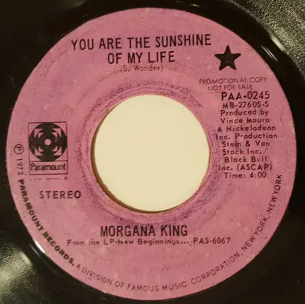 Morgana King - Song For You / You Are The Sunshine Of My LIfe