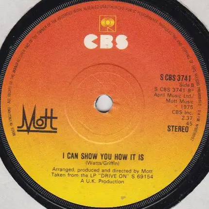 Mott The Hoople - By Tonight / I Can Show You How It Is