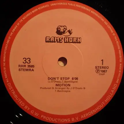 Motion - Don't Stop / Make My Feet Wanna Dance