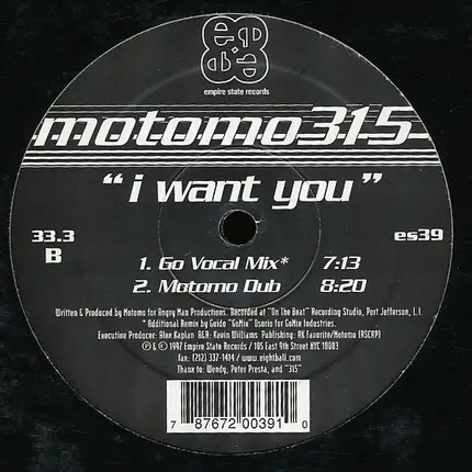 Motomo 315 - I Want You