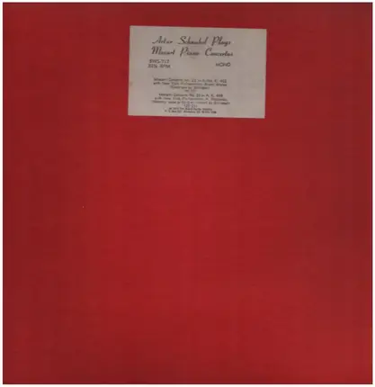 Mozart - Artur Schnabel - Piano Concertos No. 22 In E-flat, K. 482 - No. 23 In A, K. 488