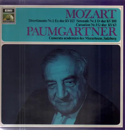 Mozart  / Paumgartner - Divertimento Nr. 1 Es-duer KV 113 / Serenade Nr 1 D-dur KV 100 / Cassation Nr 1 G-dur KV 63