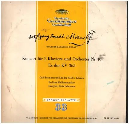 Mozart - Konzert für 2 Klaviere und Orchester Nr. 10