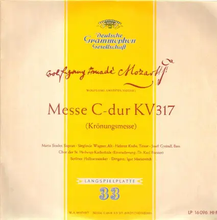 Mozart - Messe C-Dur (Krönungsmesse) (Igor Markevich)