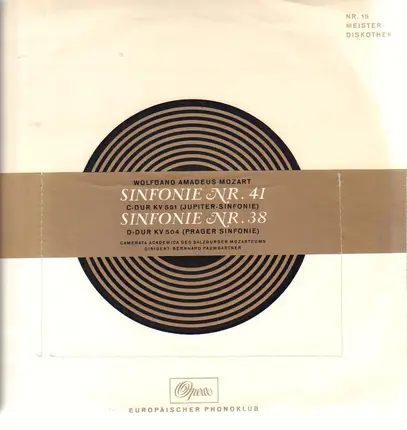Mozart - Sinfonien 41 C-Dur & 38 D-Dur,, Camerata academica des Salzburger Mozarteums, Paumgartner