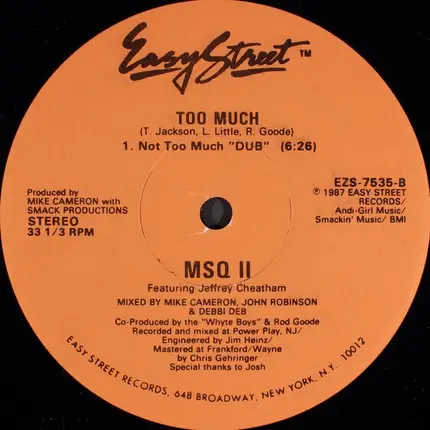 MSQ II Featuring Jeffrey Cheatham - Too Much