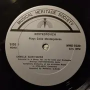 LP - Saint-Saëns / Schumann / Mstislav Rostropovich - Rostropovich Plays Cello Masterpieces