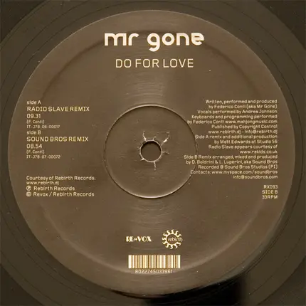 Mr. Gone - Do For Love
