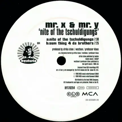 Mr. X & Mr. Y - Nite Of The Tschuldigungs