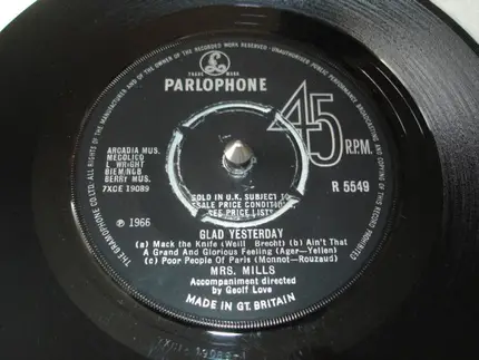 Mrs. Mills - Glad Today / Glad Yesterday