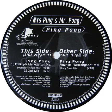 Mrs. Ping & Mr. Pong - Ping Pong