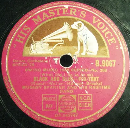 Muggsy Spanier's Ragtime Band - Dinah / (What Did I Do To Be So) Black And Blue
