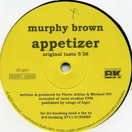 Murphy Brown, DJ Overdog - Appetizer / 1000 Miles