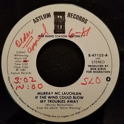 Murray McLauchlan - If The Wind Could Blow My Troubles Away