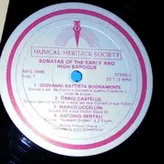 LP - Becker, Bertali, Schmelzer - Sonatas Of The Early And High Baroque