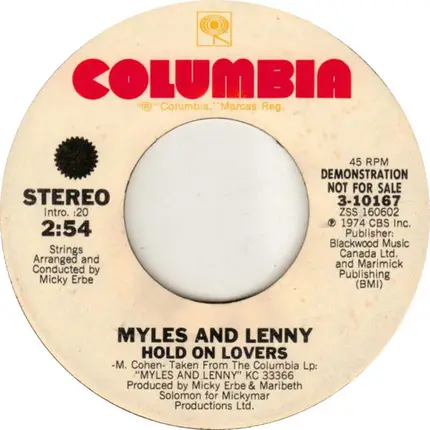 Myles and Lenny - Hold On Lovers
