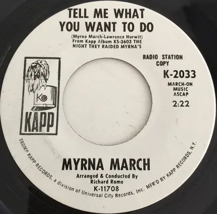 Myrna March - The Glory Of Love / Tell Me What You Want To Do