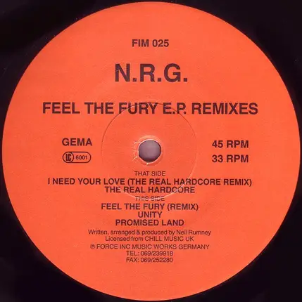 N.R.G. - Feel The Fury E.P. Remixes