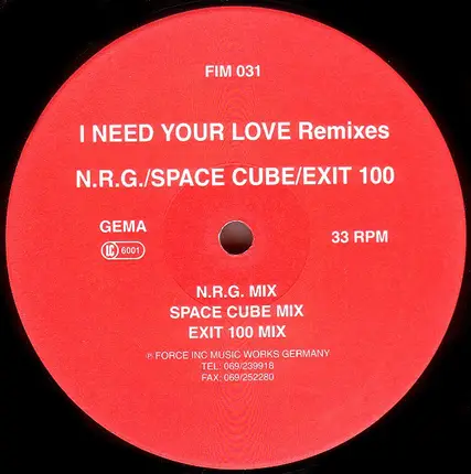 N.R.G. - I Need Your Love (Remixes)